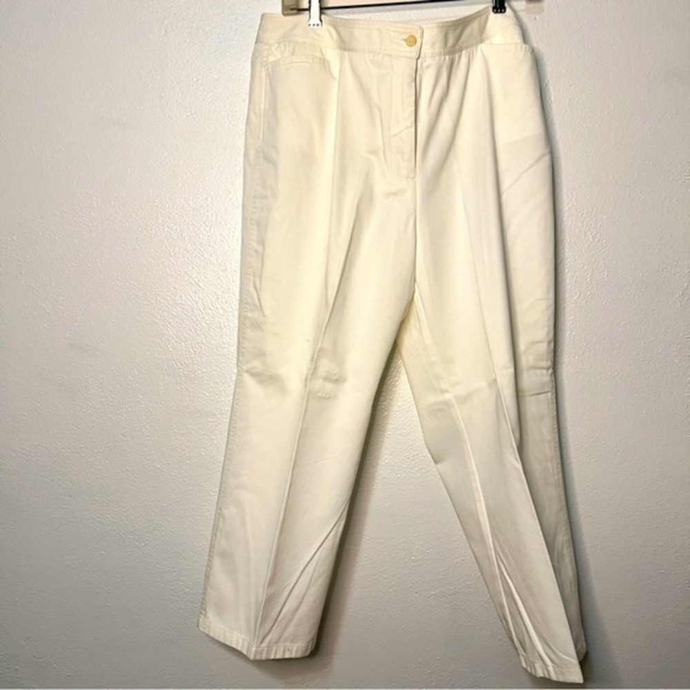 Caslon cropped ivory pants, Size 16 Petite. 100% cotton. Preowned. Like new.